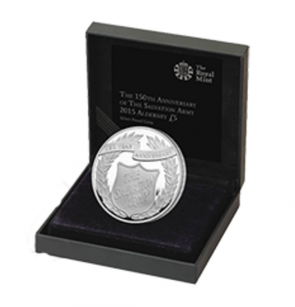 2015 150th Anniversary of the Salvation Army £5 Alderney Silver Proof Coin