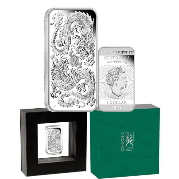 2020 $1 Rectangular Dragon 1oz Silver Proof Coin