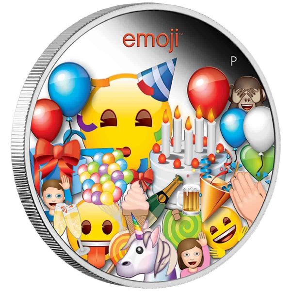 2020 $1 Emoji™ Celebration 1oz Silver Proof Coin - Image 4