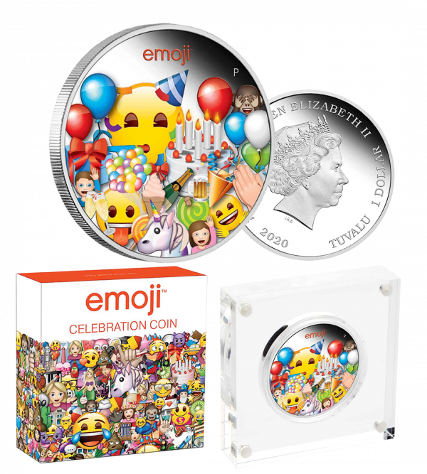 2020 $1 Emoji™ Celebration 1oz Silver Proof Coin