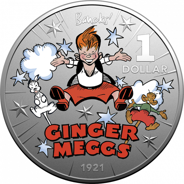 2021 $1 Centenary of Ginger Meggs 1/2oz Silver Frosted 2 Coin Set - Image 2