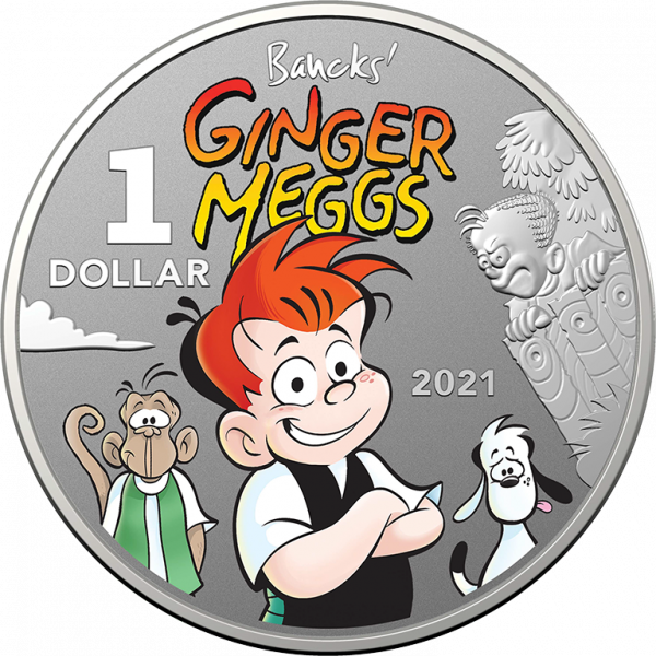 2021 $1 Centenary of Ginger Meggs 1/2oz Silver Frosted 2 Coin Set - Image 3