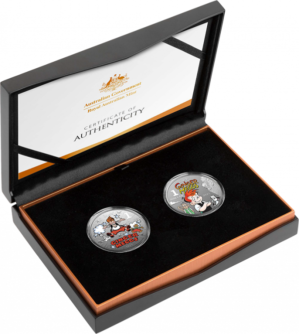 2021 $1 Centenary of Ginger Meggs 1/2oz Silver Frosted 2 Coin Set - Image 5