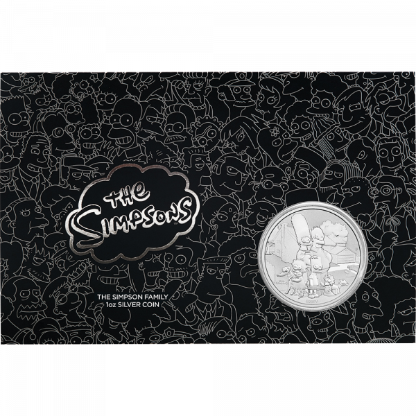 2021 $1 The Simpsons Family 1oz Silver Frosted Coin Only 2,500 - Image 4