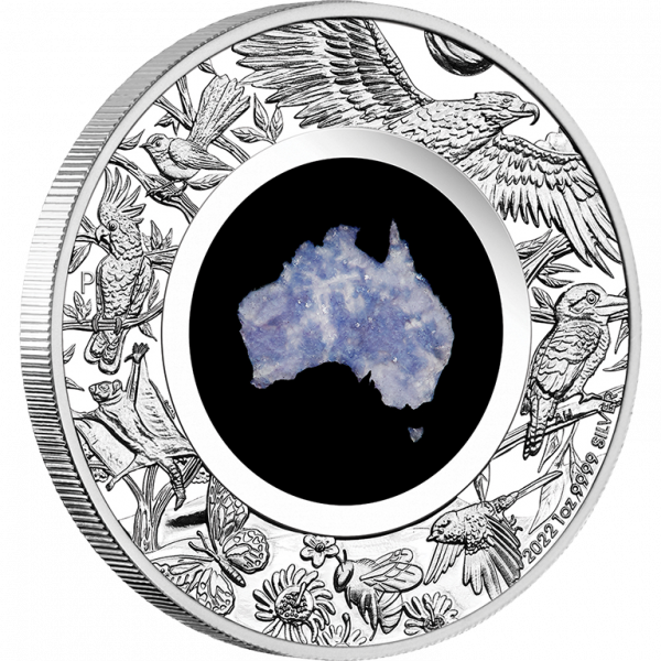 2022 $1 Great Southern Land 1oz Silver Proof Lepidolite Coin - Image 2