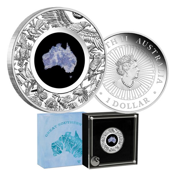 2022 $1 Great Southern Land 1oz Silver Proof Lepidolite Coin