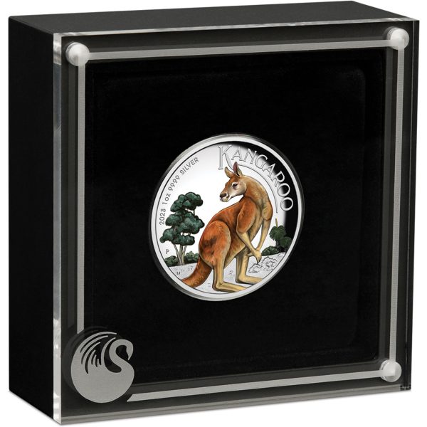 2023 Australian Kangaroo 1oz Silver Proof High Relief Coloured Coin - Image 3